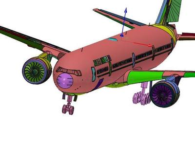 立体3D模型波音777印度航空民航飞机